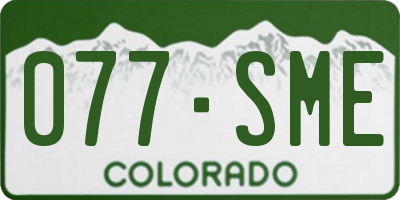 CO license plate 077SME