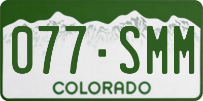 CO license plate 077SMM