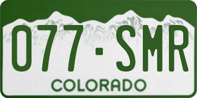 CO license plate 077SMR