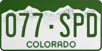 CO license plate 077SPD