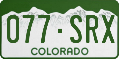 CO license plate 077SRX