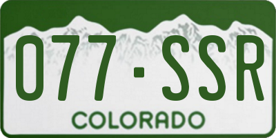CO license plate 077SSR