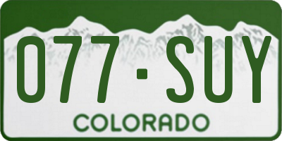 CO license plate 077SUY