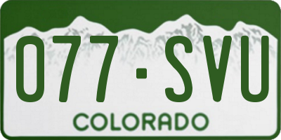 CO license plate 077SVU