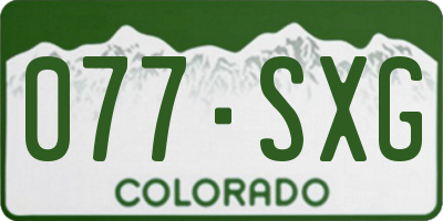 CO license plate 077SXG