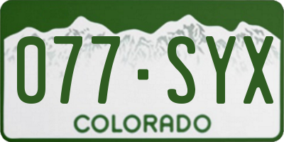 CO license plate 077SYX