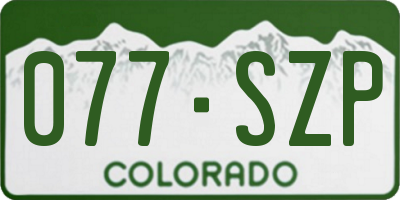 CO license plate 077SZP