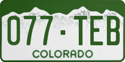 CO license plate 077TEB