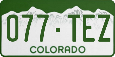 CO license plate 077TEZ