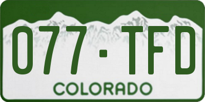 CO license plate 077TFD