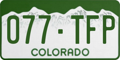 CO license plate 077TFP