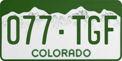 CO license plate 077TGF