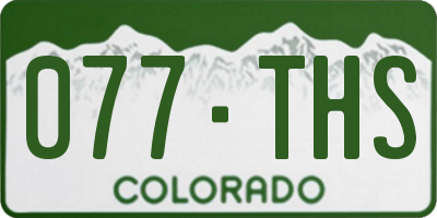 CO license plate 077THS