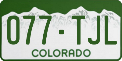 CO license plate 077TJL
