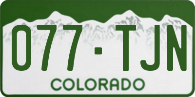 CO license plate 077TJN