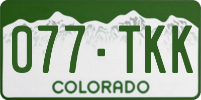 CO license plate 077TKK