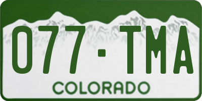 CO license plate 077TMA