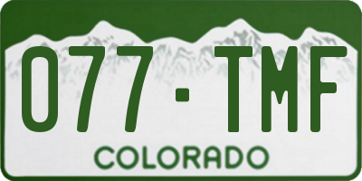 CO license plate 077TMF