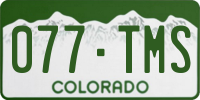 CO license plate 077TMS