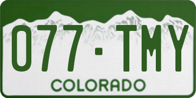 CO license plate 077TMY