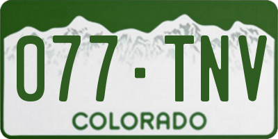 CO license plate 077TNV