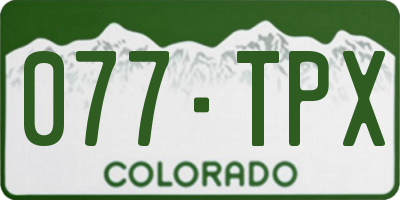 CO license plate 077TPX