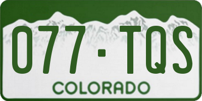 CO license plate 077TQS