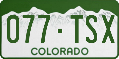 CO license plate 077TSX