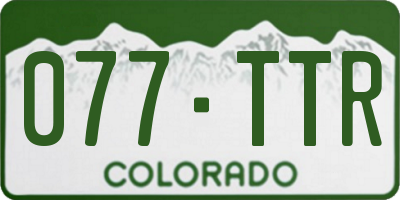 CO license plate 077TTR