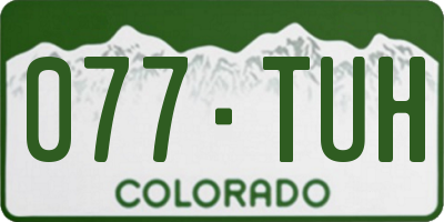 CO license plate 077TUH