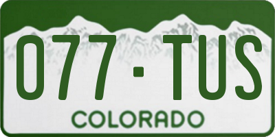 CO license plate 077TUS