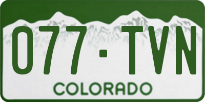 CO license plate 077TVN