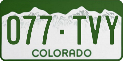 CO license plate 077TVY