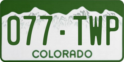 CO license plate 077TWP