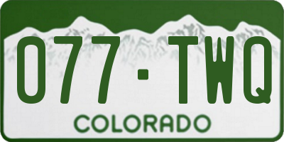 CO license plate 077TWQ