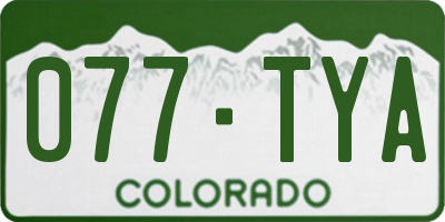 CO license plate 077TYA