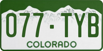 CO license plate 077TYB