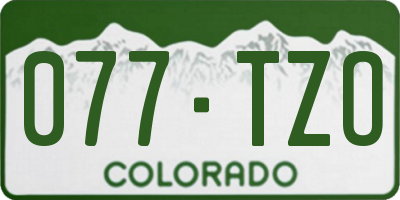 CO license plate 077TZO
