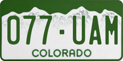 CO license plate 077UAM