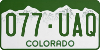 CO license plate 077UAQ