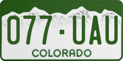 CO license plate 077UAU