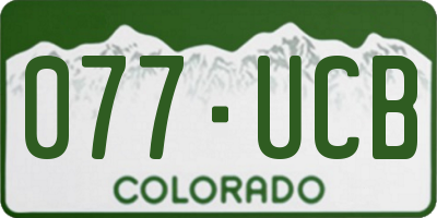 CO license plate 077UCB