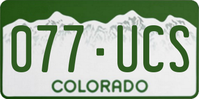 CO license plate 077UCS