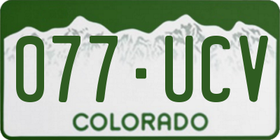 CO license plate 077UCV