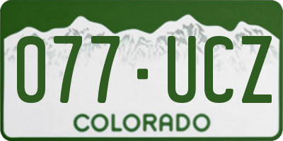 CO license plate 077UCZ