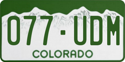 CO license plate 077UDM