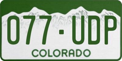 CO license plate 077UDP