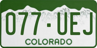 CO license plate 077UEJ
