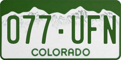 CO license plate 077UFN