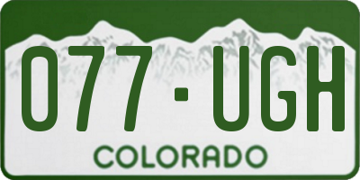 CO license plate 077UGH